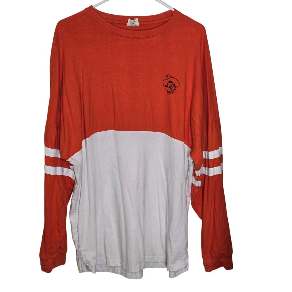 Oklahoma State Cowboys Vintage Long Sleeve Tee Appliqued Letters NCAA Football L